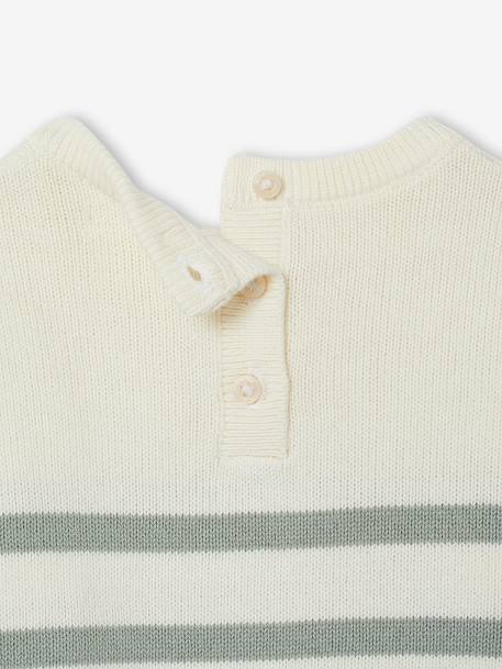 Pull bébé rayé en tricot caramel+marine+vert sauge 10 - vertbaudet enfant 
