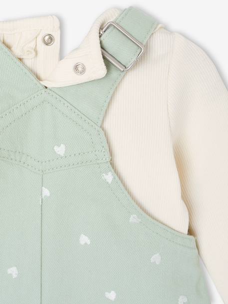 Ensemble salopette T-shirt bébé cœur vert d'eau 9 - vertbaudet enfant 