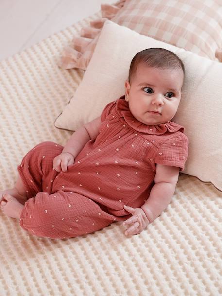 Combinaison bébé fille manches courtes blush 1 - vertbaudet enfant 