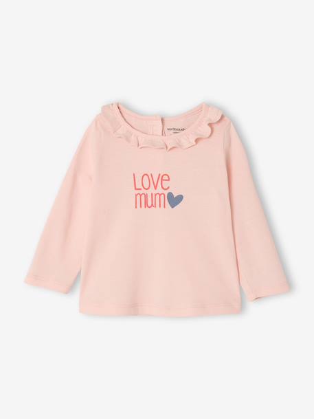 Lot 2 T-shirt manches longues collerette rose pâle 2 - vertbaudet enfant 