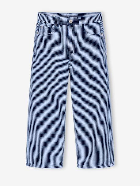 Pantalon large fille rayé rayé bleu 3 - vertbaudet enfant 