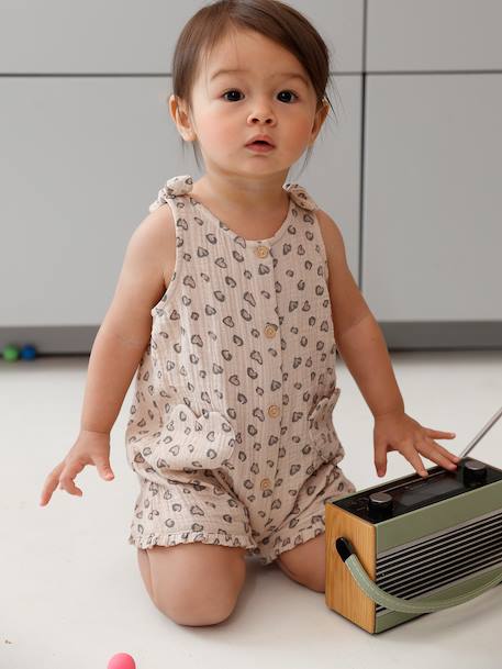 Combishort bébé fille imprimé beige 2 - vertbaudet enfant 