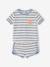 Ensemble bébé tee-shirt + short en éponge bleu grisé+rayé bleu+taupe 10 - vertbaudet enfant 