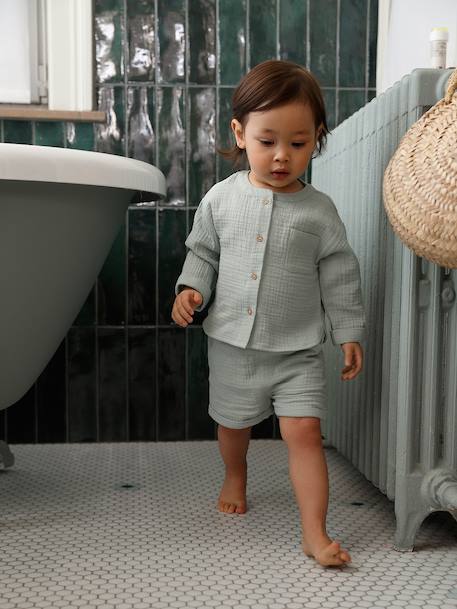 Ensemble 3 pièces short bébé garçon vert d'eau 10 - vertbaudet enfant 