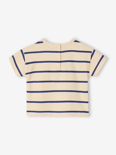 T-shirt bébé rayé en coton rayé bleu+rayé vert 3 - vertbaudet enfant 