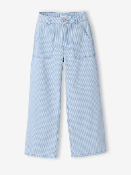 Pantalon large fille rayé rayé bleu 4 - vertbaudet enfant 