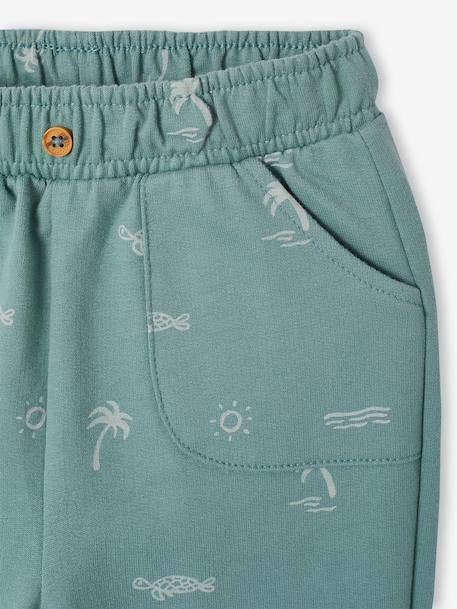 Pantalon bébé molleton imprimé cappuccino+vert émeraude+vert sauge 6 - vertbaudet enfant 