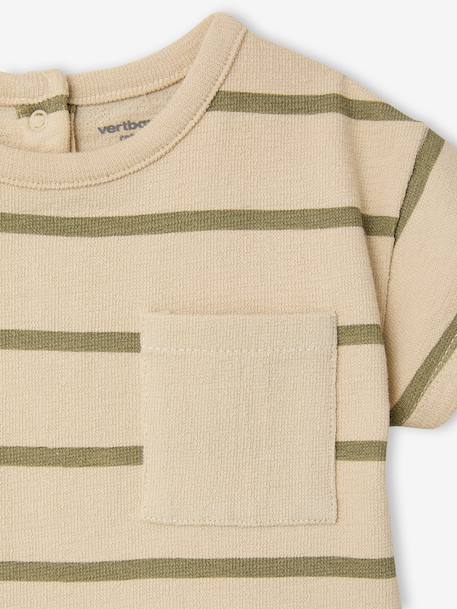 T-shirt bébé rayé en coton rayé bleu+rayé vert 6 - vertbaudet enfant 