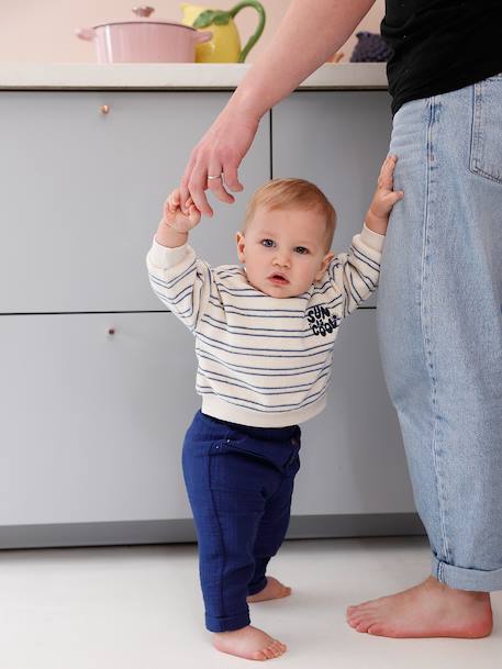 Sweat bébé garçon en éponge écru 6 - vertbaudet enfant 