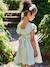 Robe de cérémonie en gaze de coton fille manches en broderie anglaise rose pâle+vert sauge 12 - vertbaudet enfant 