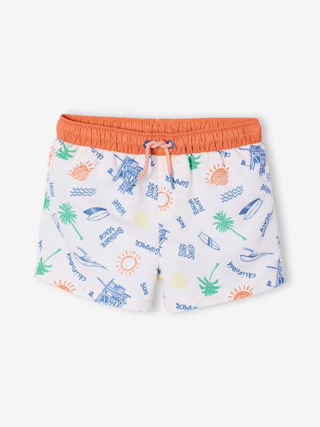 Short de bain garçon surf blanc chiné 1 - vertbaudet enfant 