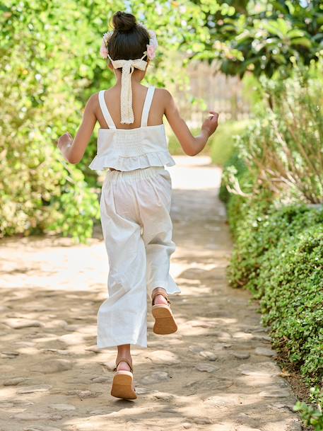 Ensemble pantalon haut bretelles blanc 10 - vertbaudet enfant 
