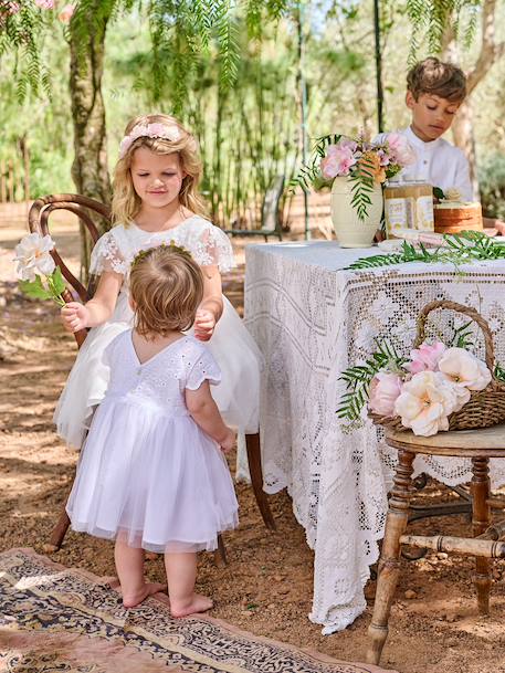 Robe bébé fille tulle broderie blanc 8 - vertbaudet enfant 