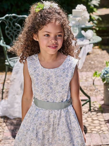 Robe de cérémonie motifs fleurs fille blanc+blanc imprimé+bleu clair+rose imprimé+rose pâle 21 - vertbaudet enfant 