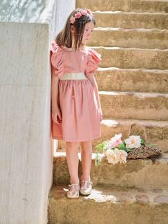 -Robe cérémonie fille ceinture dorée 