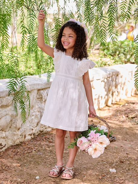 Robe patineuse volantée blanc 1 - vertbaudet enfant 