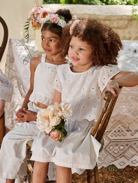 Robe patineuse fille bi-matière blanc 2 - vertbaudet enfant 
