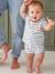 Ensemble bébé tee-shirt + short en éponge bleu grisé+rayé bleu+taupe 9 - vertbaudet enfant 