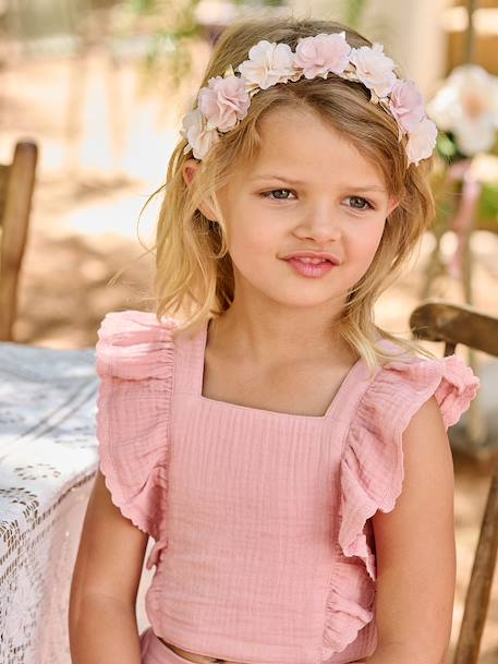 Ensemble fille cérémonie blouse jupe à volant blush+vert sauge 7 - vertbaudet enfant 