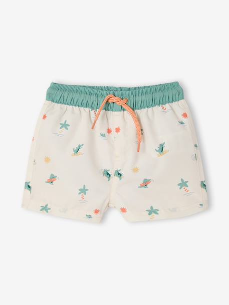 Short de bain bébé croco écru 1 - vertbaudet enfant 