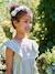 Robe de cérémonie en gaze de coton fille manches en broderie anglaise rose pâle+vert sauge 6 - vertbaudet enfant 