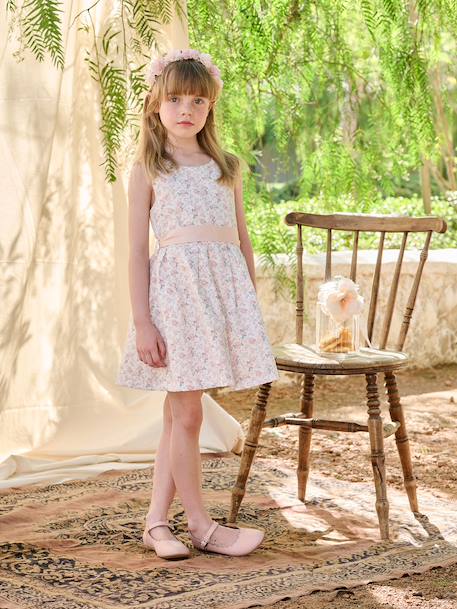 Fille-Robe-Robe de cérémonie motifs fleurs fille