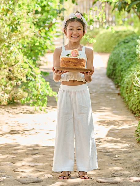Ensemble pantalon haut bretelles blanc 5 - vertbaudet enfant 