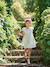Robe de cérémonie en gaze de coton fille manches en broderie anglaise rose pâle+vert sauge 7 - vertbaudet enfant 