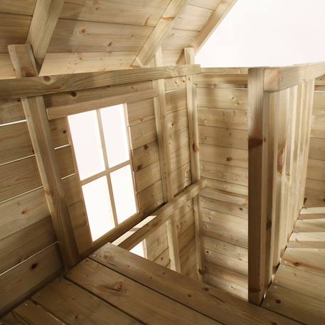 Maisonnette cabane avec toboggan loft bois fsc® Marron - vert 5 - vertbaudet enfant 