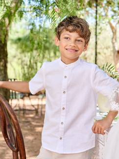 -Chemise en lin col Mao garçon