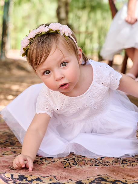 Robe bébé fille tulle broderie blanc 7 - vertbaudet enfant 