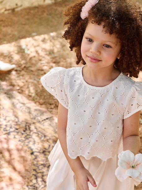 Robe patineuse fille bi-matière blanc 6 - vertbaudet enfant 