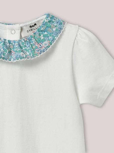T-shirt col en tissu liberty bébé - coton biologique Liberty harriet+Liberty nazanin 3 - vertbaudet enfant 