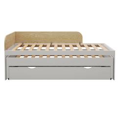 Chambre et rangement-Chambre-Lit bébé, lit enfant-Lit gigogne avec tiroir bois massif noha
