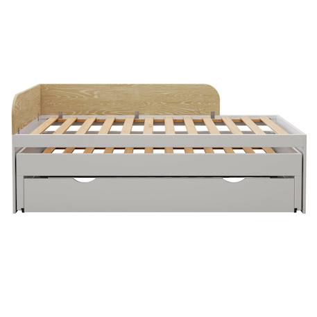 Lit gigogne avec tiroir bois massif noha Blanc+Blanc et bois+Bois 1 - vertbaudet enfant 