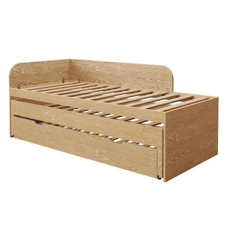 Pack lit gigogne métal 3 places avec matelas bois massif noha Blanc+Blanc et bois+Bois 18 - vertbaudet enfant 