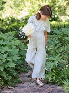 Combinaison fille en gaze de coton avec broderie  - vertbaudet enfant