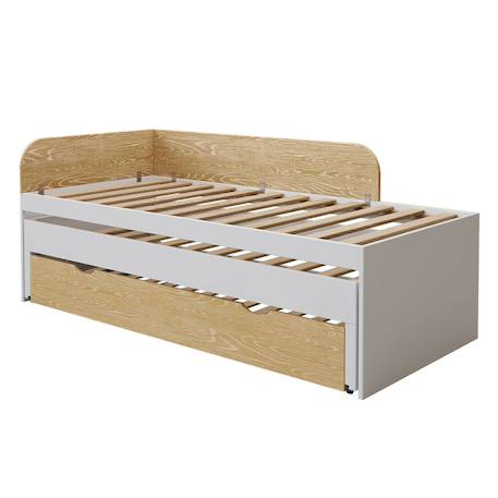 Pack lit gigogne métal 3 places avec matelas bois massif noha Blanc+Blanc et bois+Bois 12 - vertbaudet enfant 