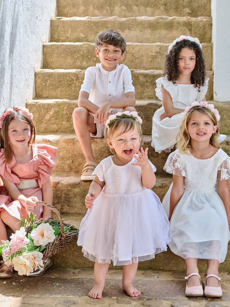 Robe bébé fille tulle broderie blanc 1 - vertbaudet enfant 