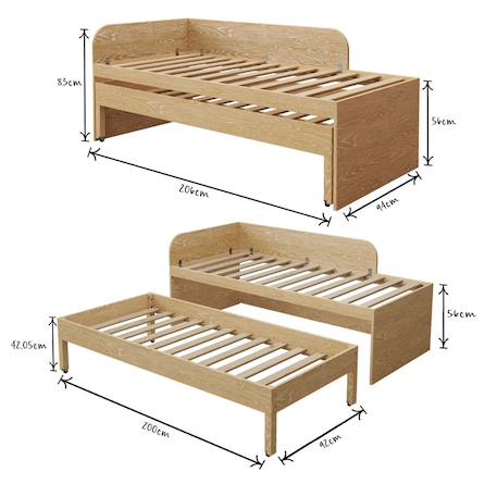 Pack lit gigogne avec tiroir et matelas bois massif noha Blanc+Blanc et bois+Bois 12 - vertbaudet enfant 
