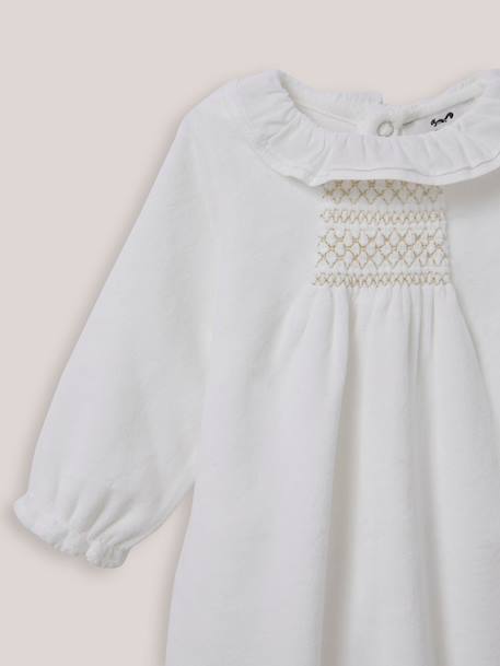 Dors-bien en velours bébé avec collerette Blanc doux 3 - vertbaudet enfant 