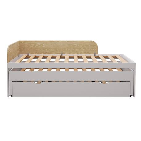 Pack lit gigogne métal 3 places avec matelas bois massif noha Blanc+Blanc et bois+Bois 1 - vertbaudet enfant 