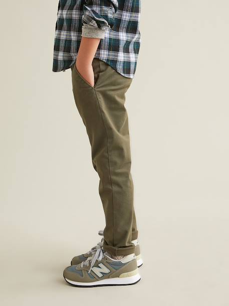 Chino garçon Vert fonce grise 2 - vertbaudet enfant 