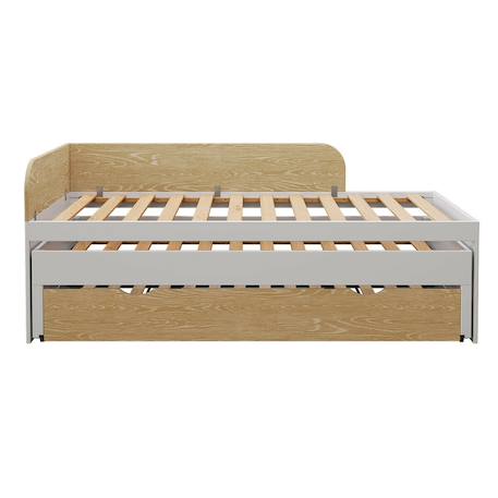 Pack lit gigogne métal 3 places avec matelas bois massif noha Blanc+Blanc et bois+Bois 7 - vertbaudet enfant 