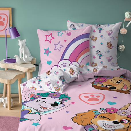 Parure de lit imprimée 100% coton, pat patrouille licorne Rose 1 - vertbaudet enfant 