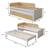 Pack lit gigogne métal 3 places avec matelas bois massif noha Blanc+Blanc et bois+Bois 11 - vertbaudet enfant 