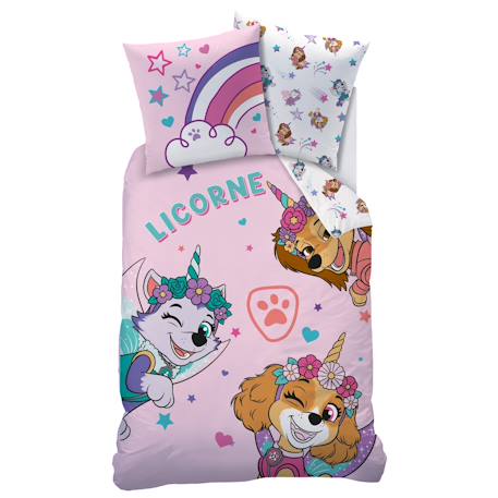 Parure de lit imprimée 100% coton, pat patrouille licorne Rose 3 - vertbaudet enfant 