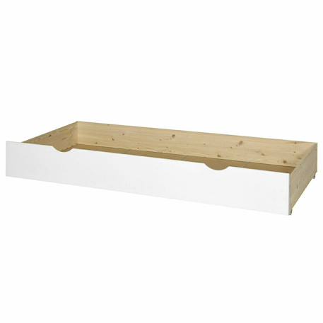 Pack lit gigogne avec tiroir et matelas bois massif noha Blanc+Blanc et bois+Bois 4 - vertbaudet enfant 