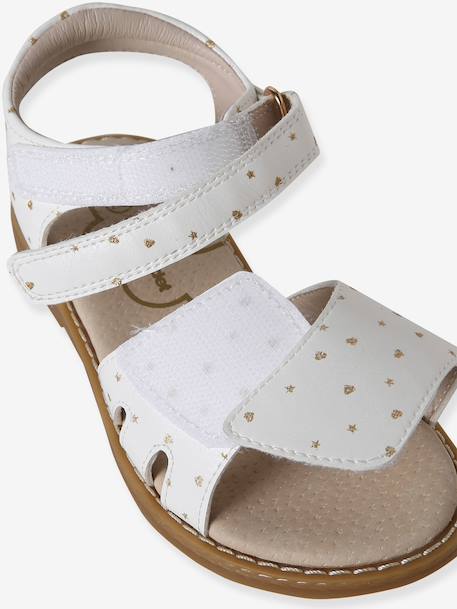Sandales pailletées scratchées enfant collection maternelle blanc imprimé+lot bleu 6 - vertbaudet enfant 