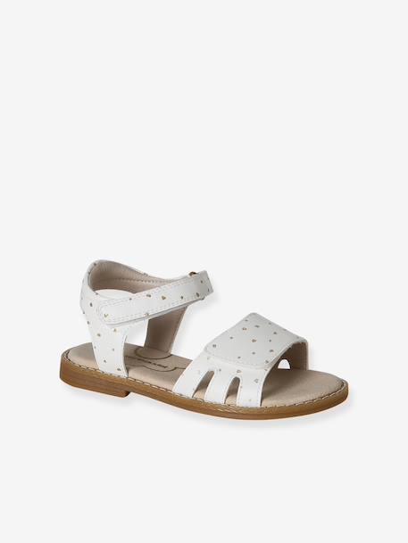 Sandales pailletées scratchées enfant collection maternelle blanc imprimé+lot bleu 1 - vertbaudet enfant 